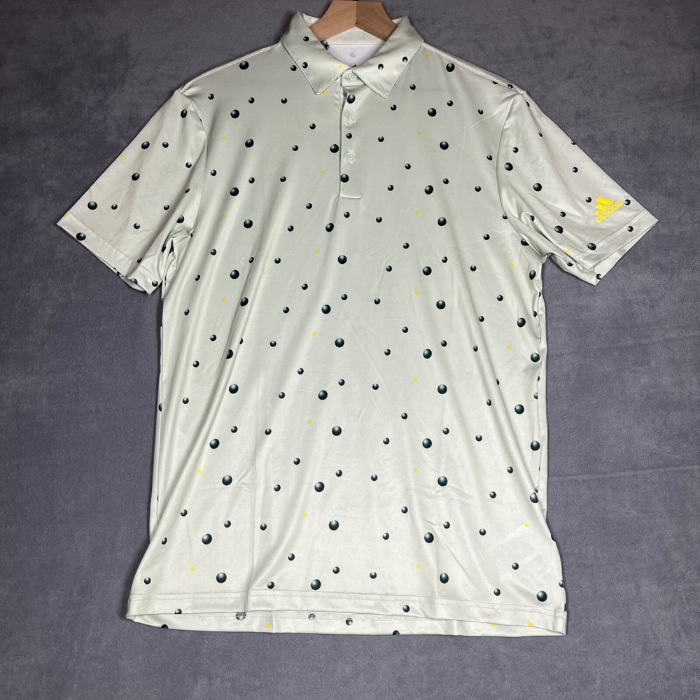Adidas Ultimate365 Polo Shirt Green Allover Print Golf Stretch Mens Size S NWT